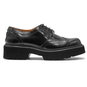 Stringata Nero Donna Bervicato Dall'Elegante Lavorazione Brogue