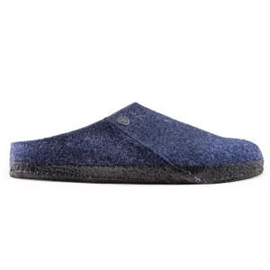 Birkenstock Sabot Uomo Zermatt Feltro Lana Blu Plantare Shearling