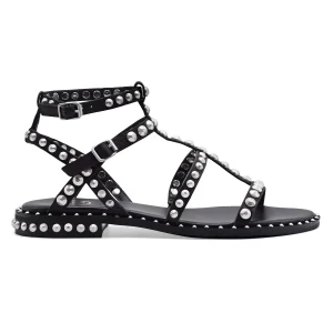 Sandali Donna Ash Precious 01 Nero Borchie Argento Decorative