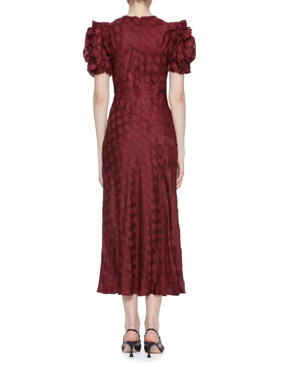 abito midi elvia jacquard claret - immagine 3