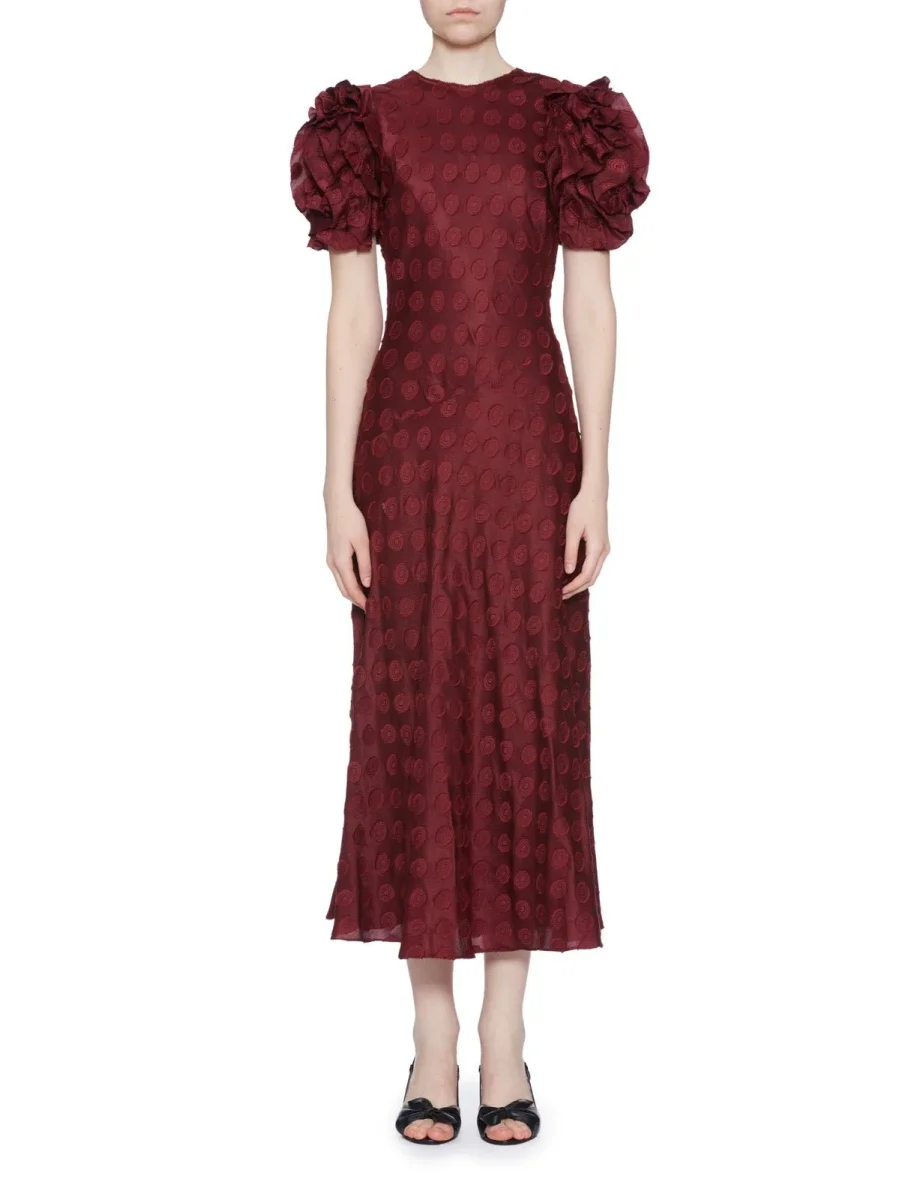 abito midi elvia jacquard claret