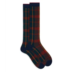 calze tartan navy