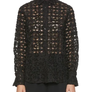 camicia macrame seta nero