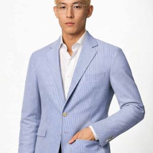 Brent Pinstripe Jacket - Aqua